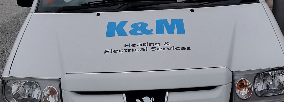 Main header - "K & M Plumbing and Heating Ltd"