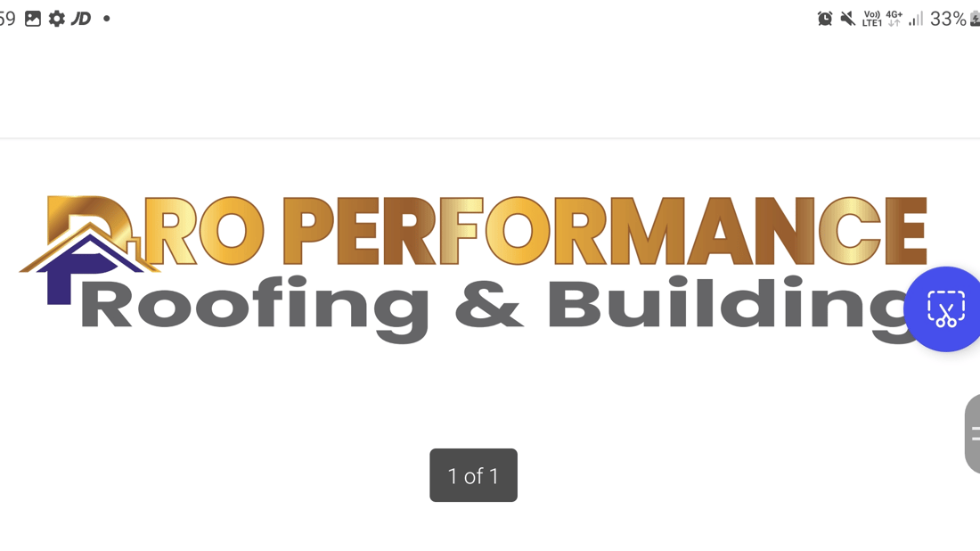 Main header - "Pro Performance Roofing & Building"