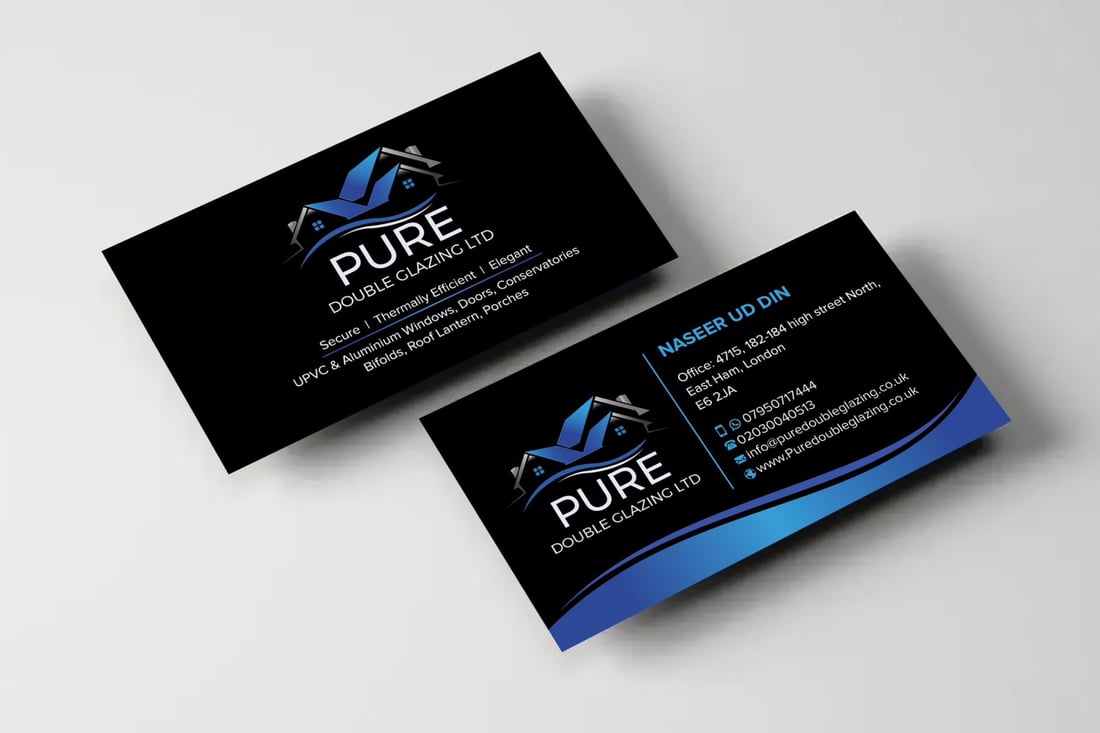 Main header - "PURE DOUBLE GLAZING LTD"