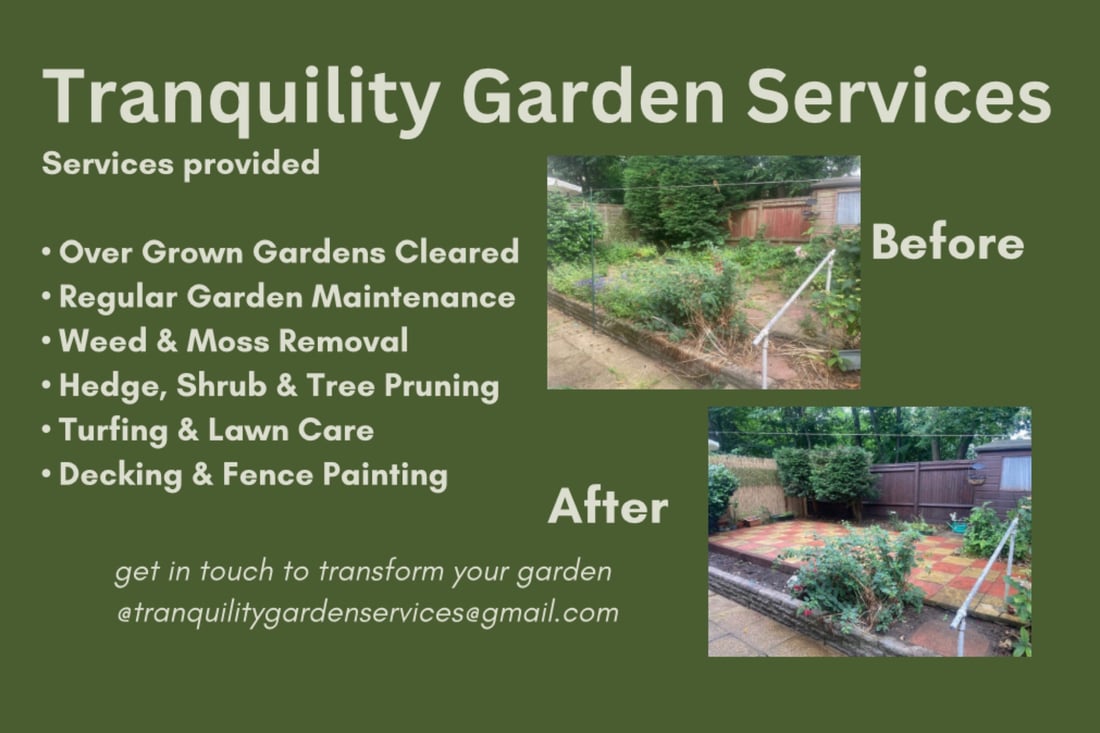 Main header - "Tranquillity Garden Services"