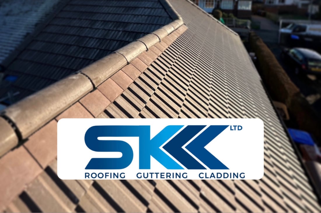 Main header - "SK ROOFING AND GUTTERING LTD"