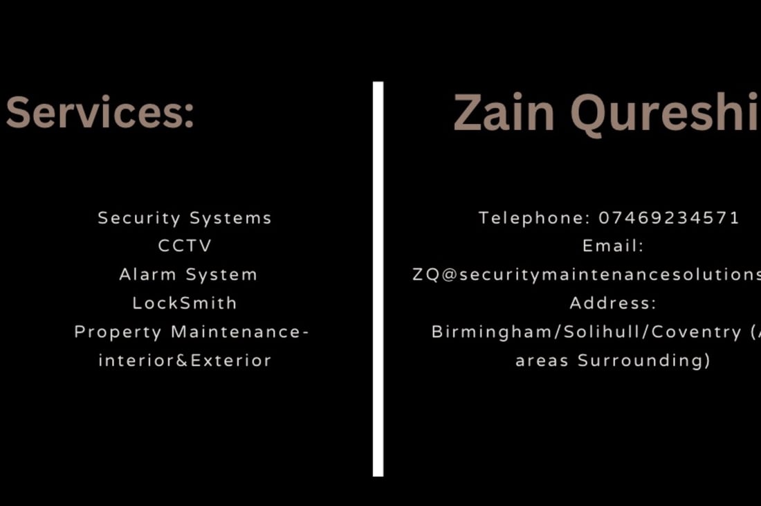 Main header - "ZQ SECURITY & MAINTENANCE SOLUTIONS LIMITED"