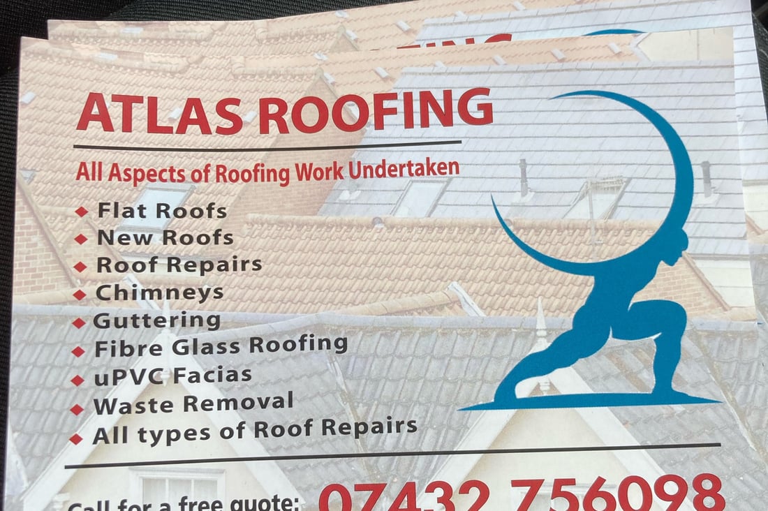 Main header - "Atlas Roofing & uPVC Ltd"