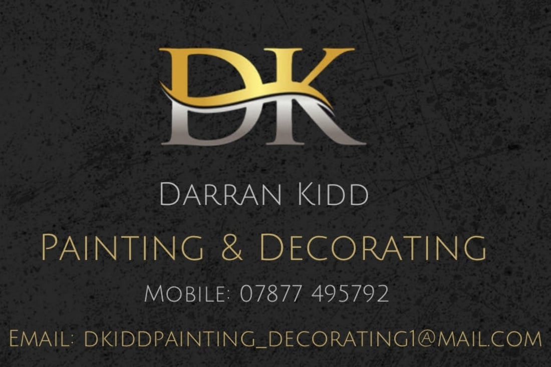 Main header - "Darran Kidd painting & decorating"