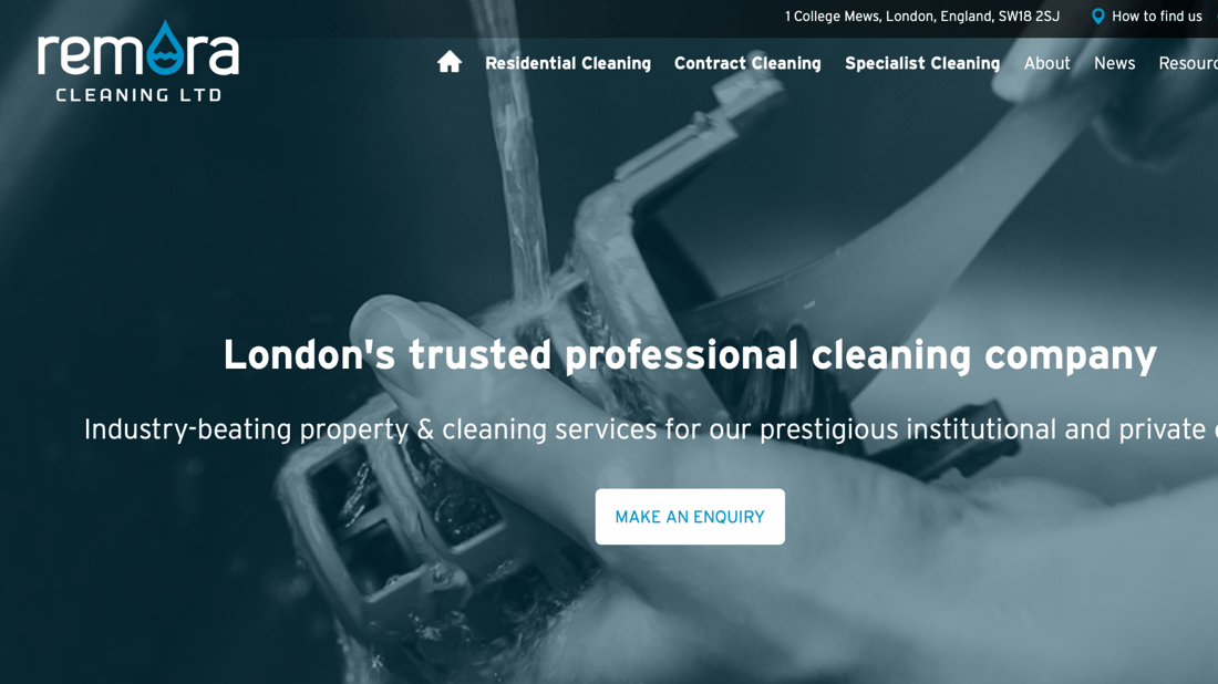 Main header - "Remora Cleaning Ltd"