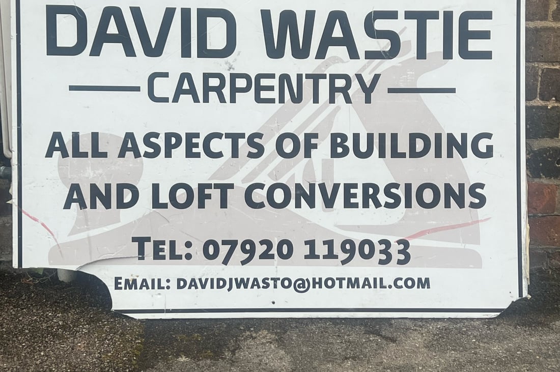 Main header - "David Wastie Carpentry & Building"