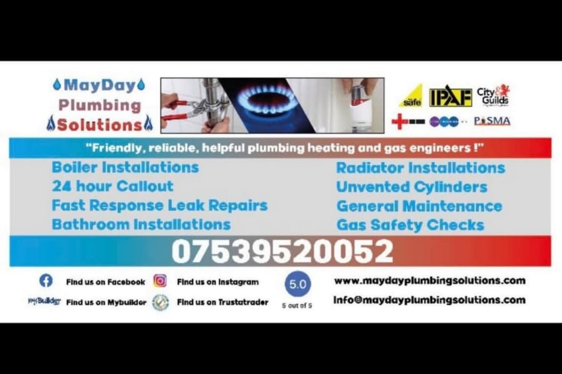 Main header - "MayDay Plumbing Solutions"