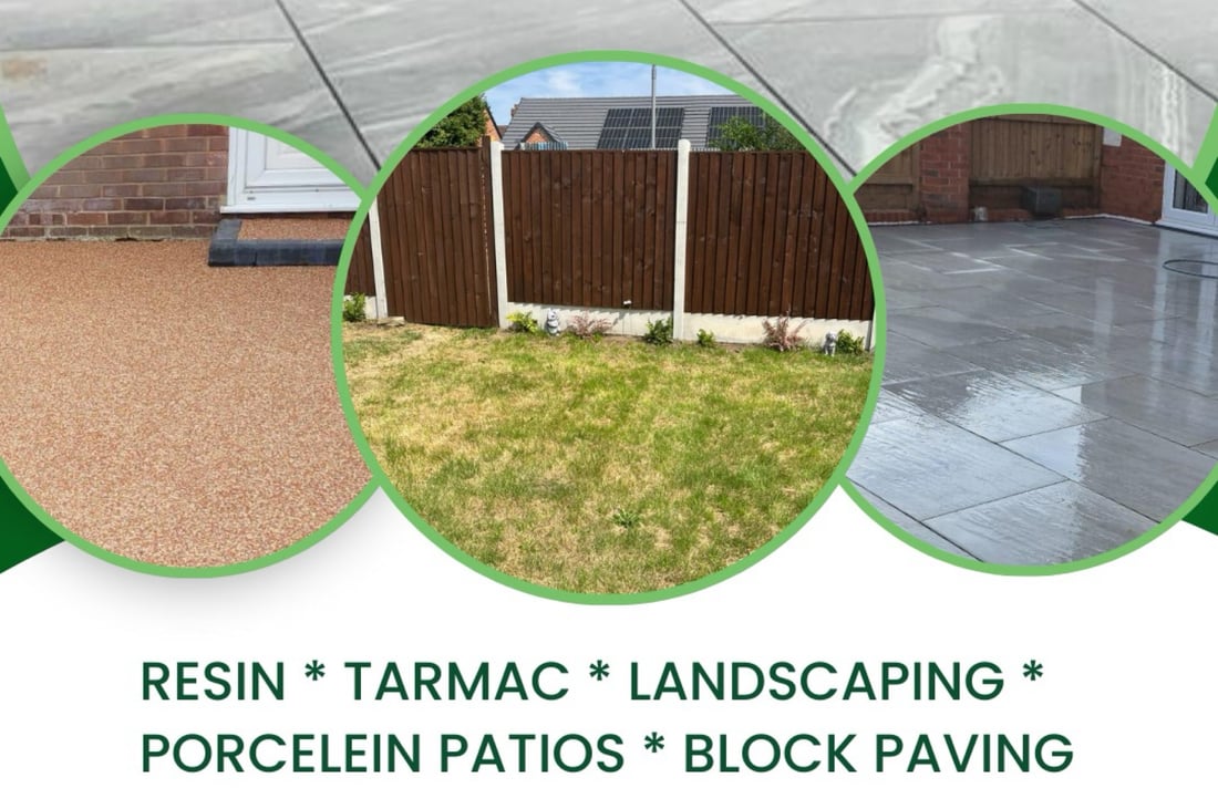 Main header - "Collingham Driveways & Landscaping"