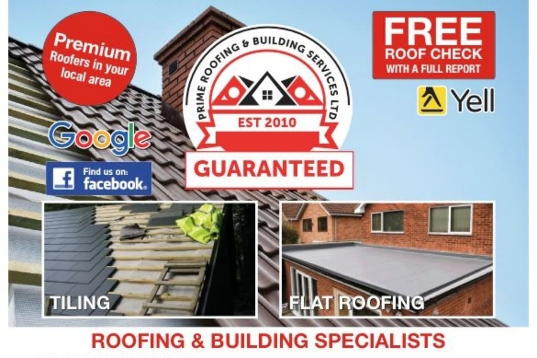 Main header - "Prime Roofing  & Building Services Ltd"