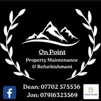 Main header - "On Point Property Maintenance & Refurbishment"