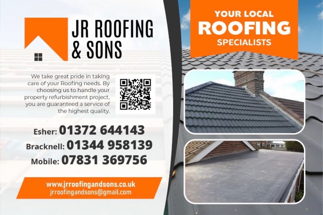 Main header - "JR Roofing & Sons"