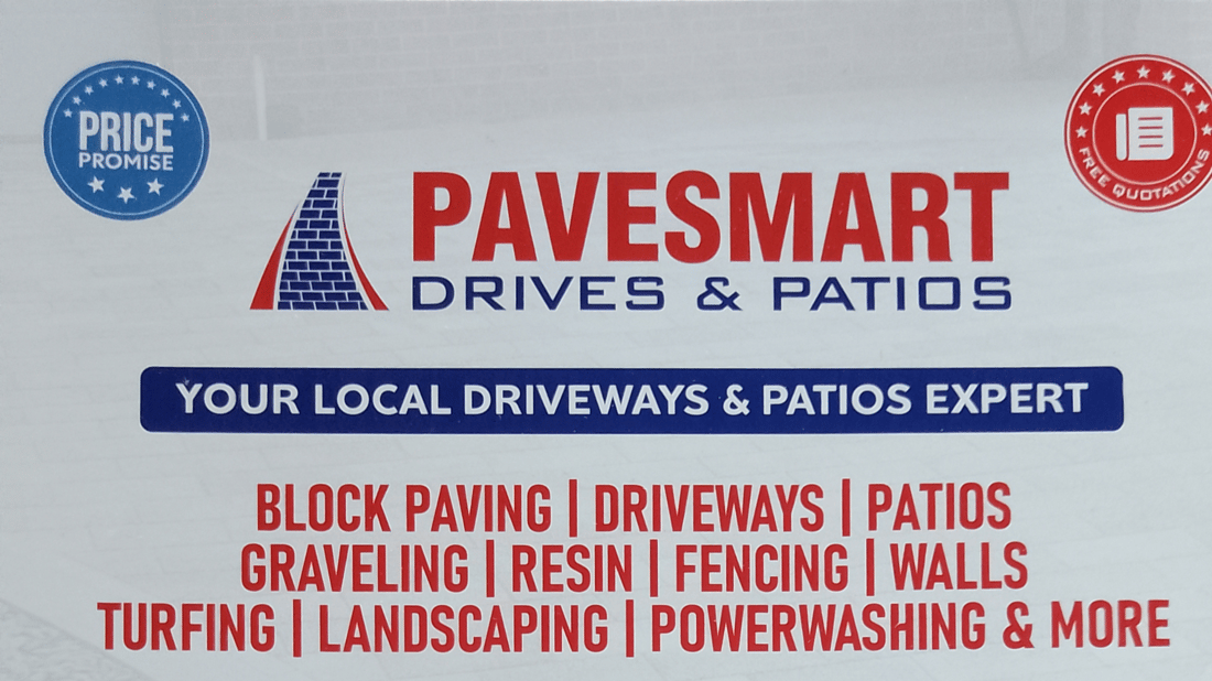 Main header - "Pavesmart Drives & Patios"