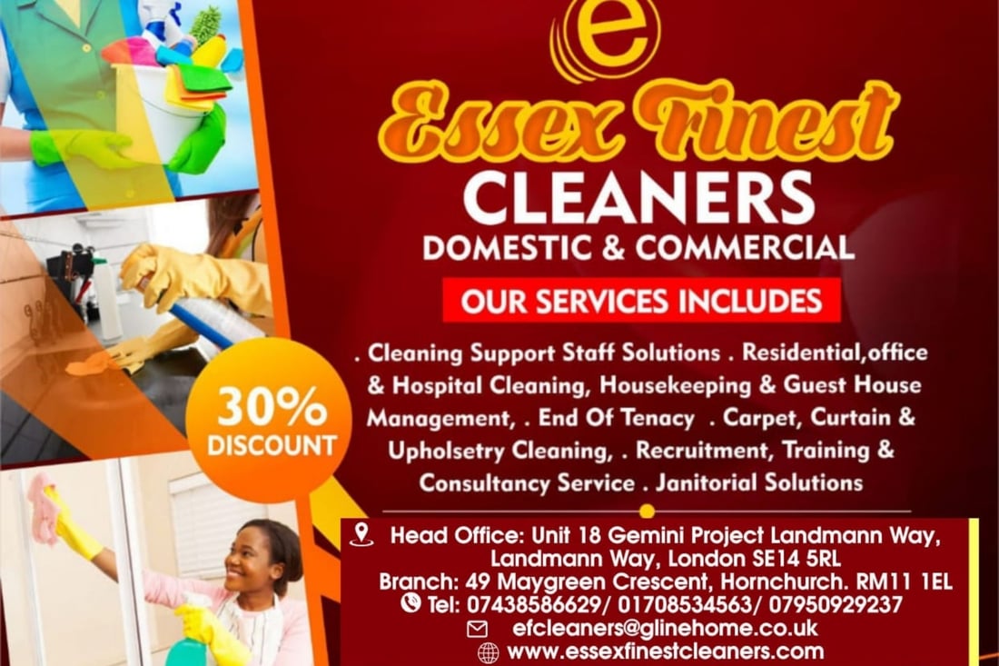 Main header - "Essex Finest Cleaners"