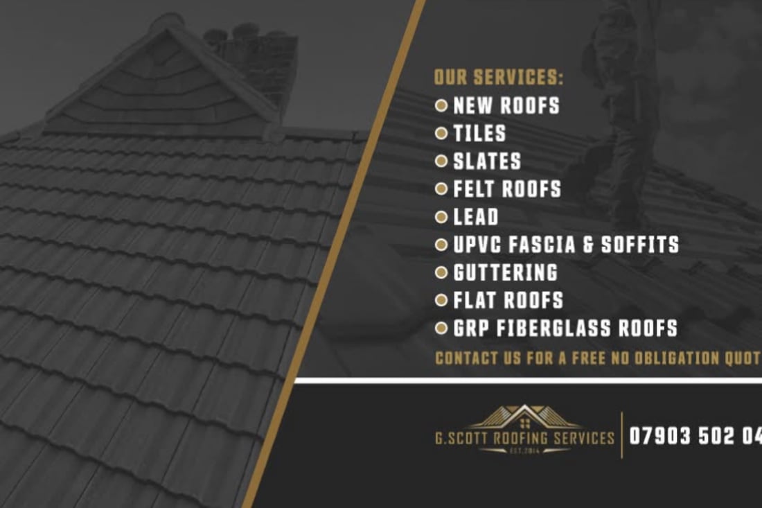 Main header - "G Scott Roofing & Building Services"