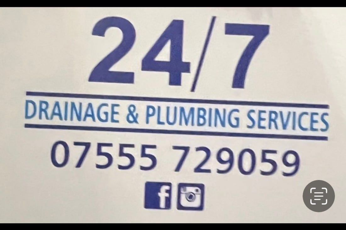 Main header - "24/7 drainage and plumbing ltd"