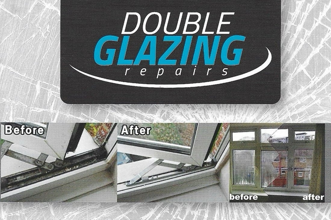 Main header - "LM Double Glazing Repairs"