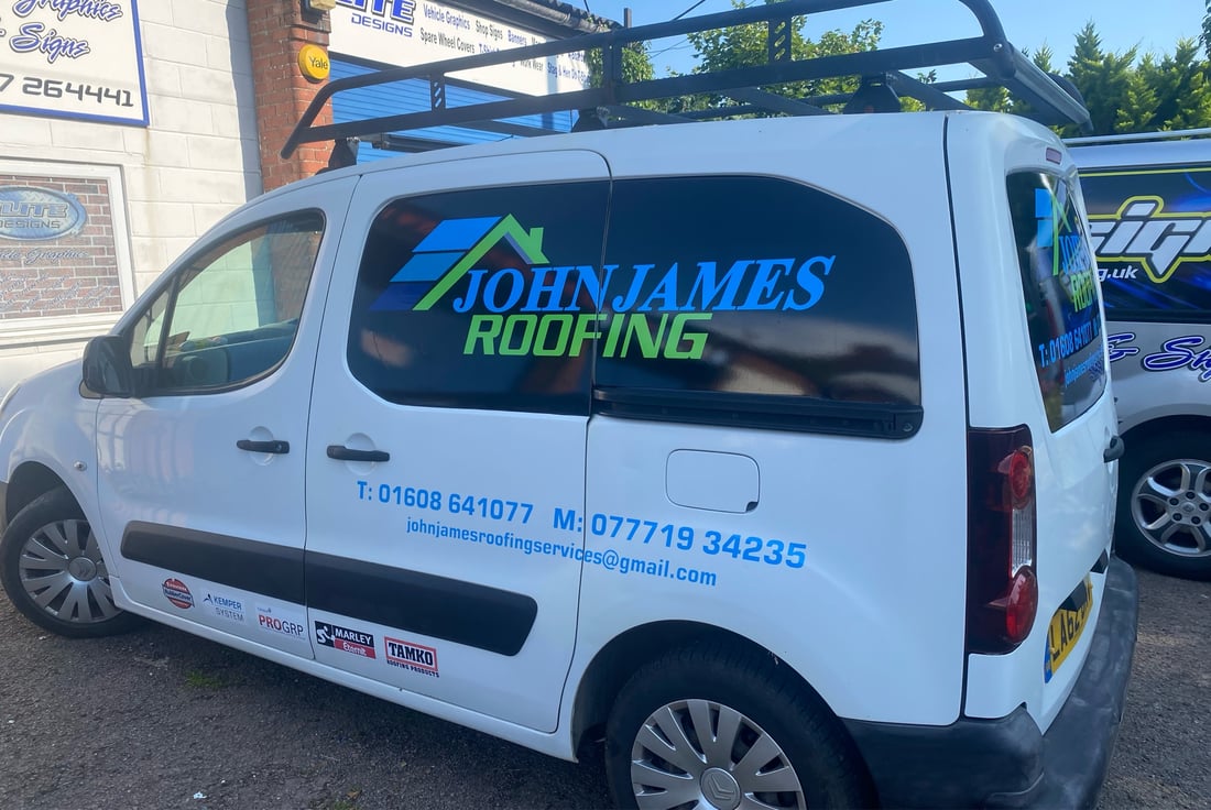 Main header - "JohnJames Roofing Services"