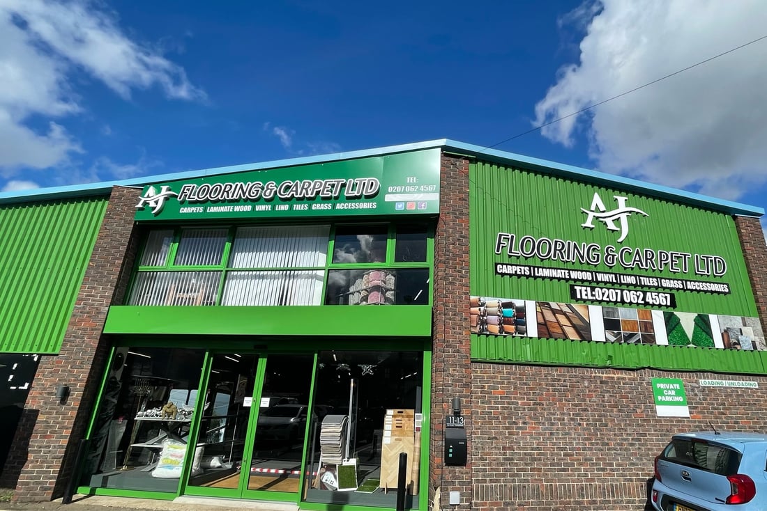 Main header - "AJ FLOORING & CARPET LTD"