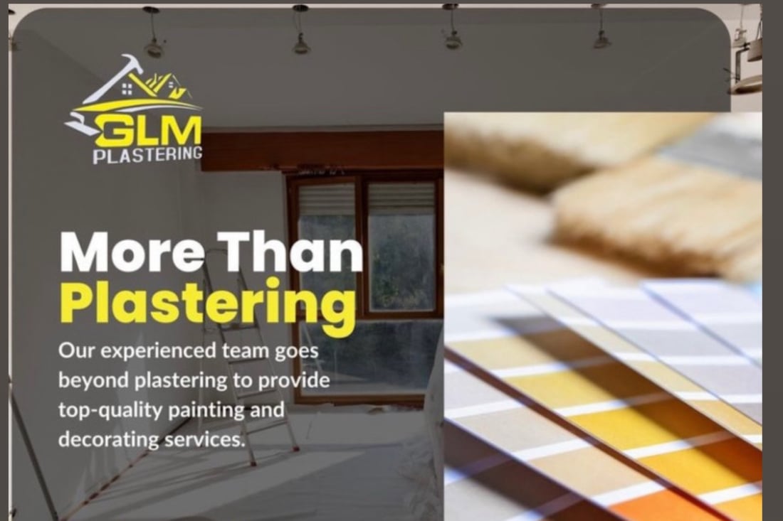 Main header - "GLM PLASTERING"