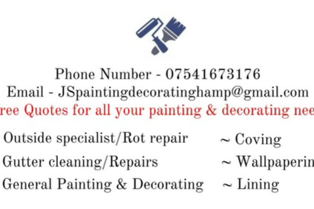 Main header - "JS Painting & Decorating"