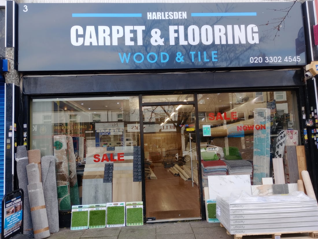 Main header - "Harlesden Carpet & Flooring LTD"