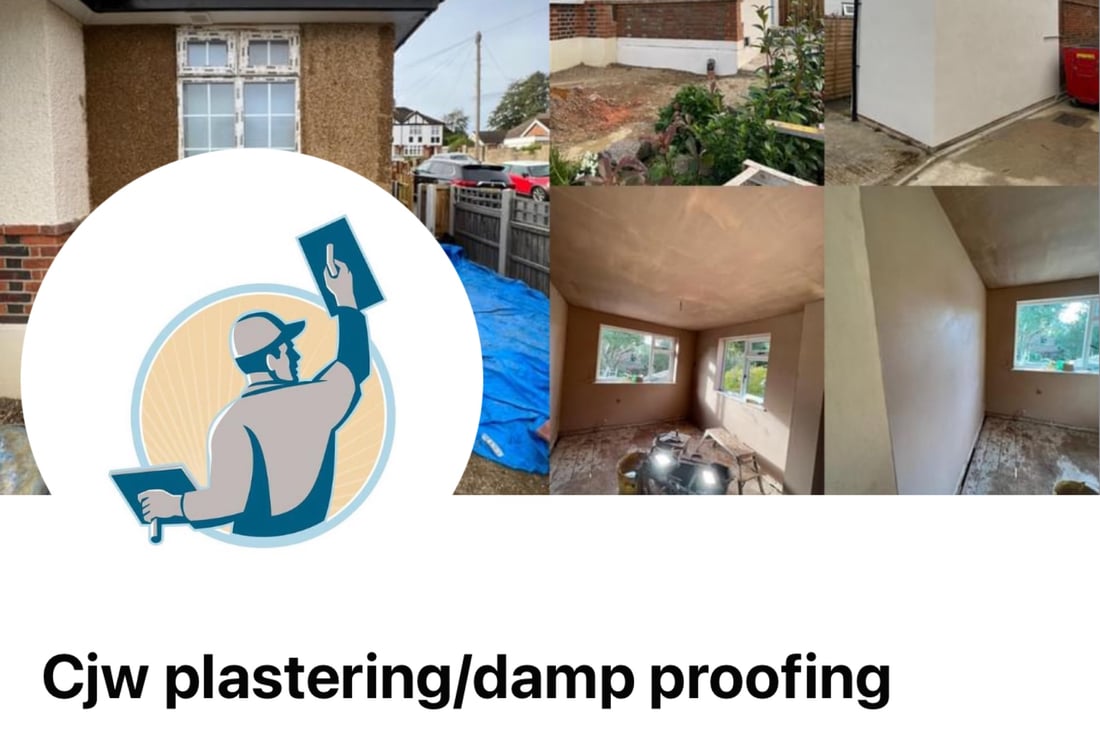 Main header - "CJW Plastering/Damp Proofing"