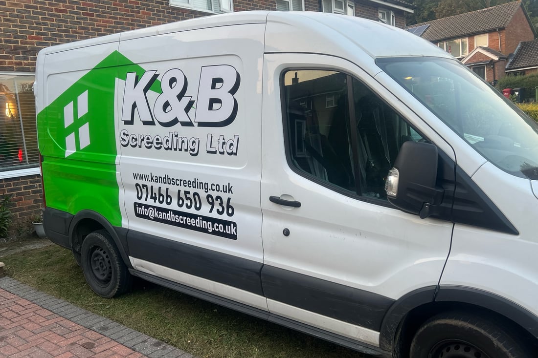 Main header - "K & B Screeding LTD"