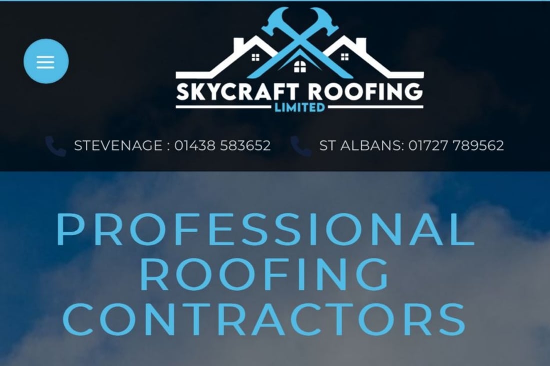 Main header - "Skycraft Roofing Limited"