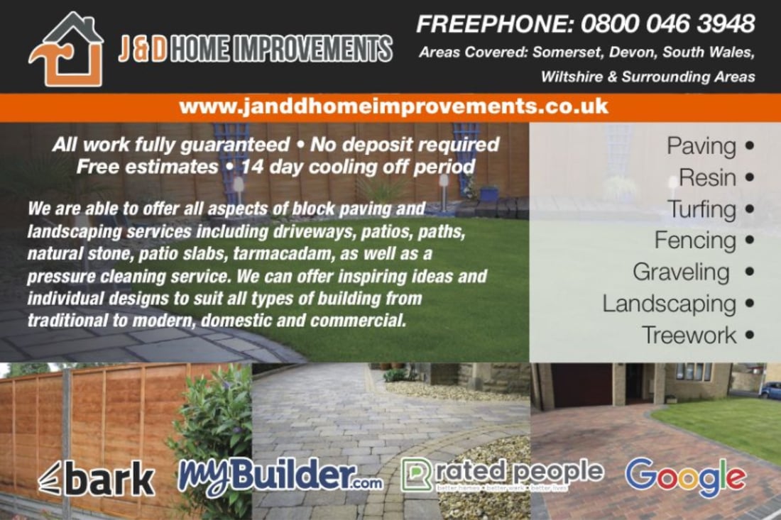 Main header - "J & D Home Improvements"