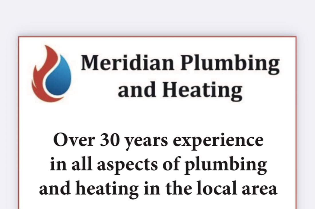 Main header - "Meridian Plumbing & Heating Services"