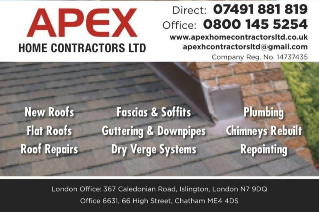 Main header - "Apex Home Contractors Ltd"