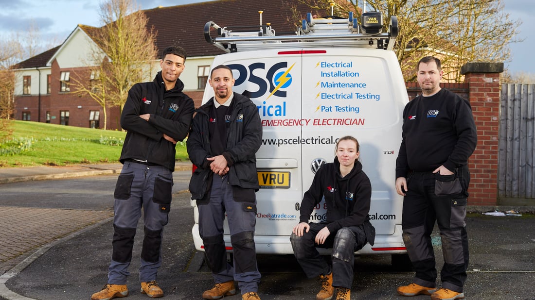 Main header - "PSC ELECTRICAL LONDON LIMITED"