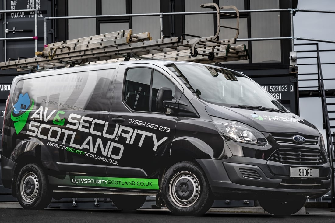 Main header - "AV & Security Scotland"