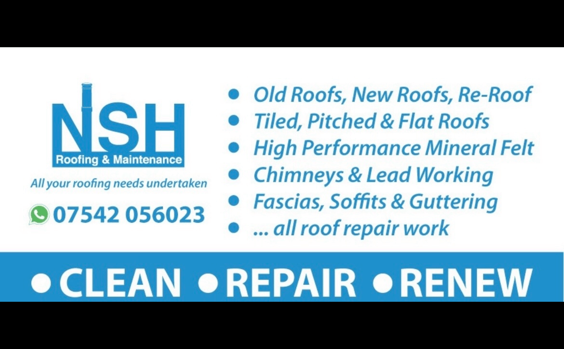 Main header - "NSH Roofing"