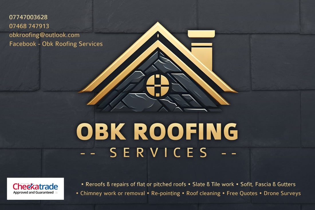 Main header - "OBK Roofing"