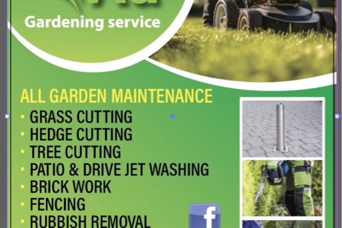 Main header - "AA Gardening Services"