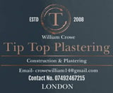 Company/TP logo - "Tip Top Plasterers"