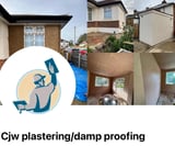 Company/TP logo - "CJW Plastering/Damp Proofing"