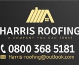 Company/TP logo - "Harris Roofing"