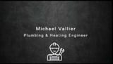 Company/TP logo - "Michael Vallier Plumbing & Heating"