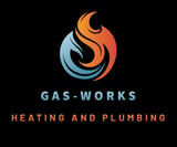 Company/TP logo - "Gas-Works Heating & Plumbing"