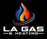 Company/TP logo - "LA Gas and Heating"