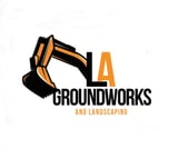 Company/TP logo - "LA Groundworks & Landscaping"