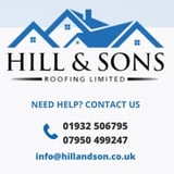 Company/TP logo - "Hill & Sons Roofing Ltd"