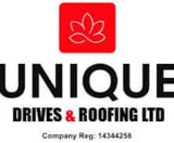 Company/TP logo - "Unique Drives & Roofing"