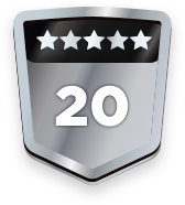 20+ ratings badge