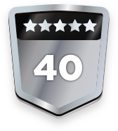 40+ ratings badge