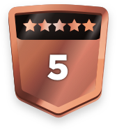5+ ratings badge
