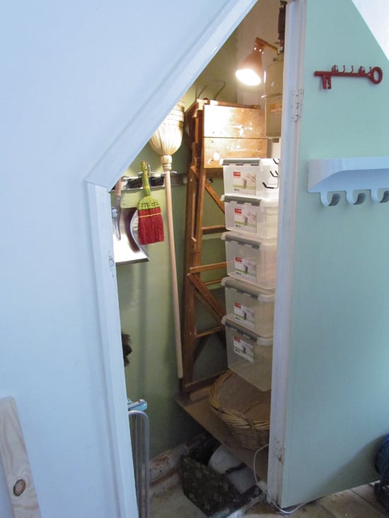 under-stairs storage area