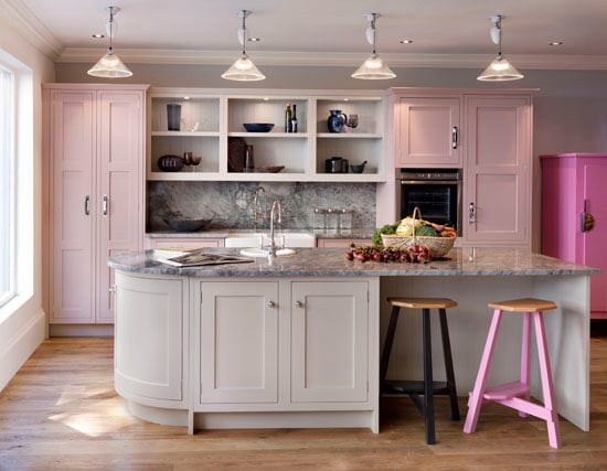 pink shaker kitchen